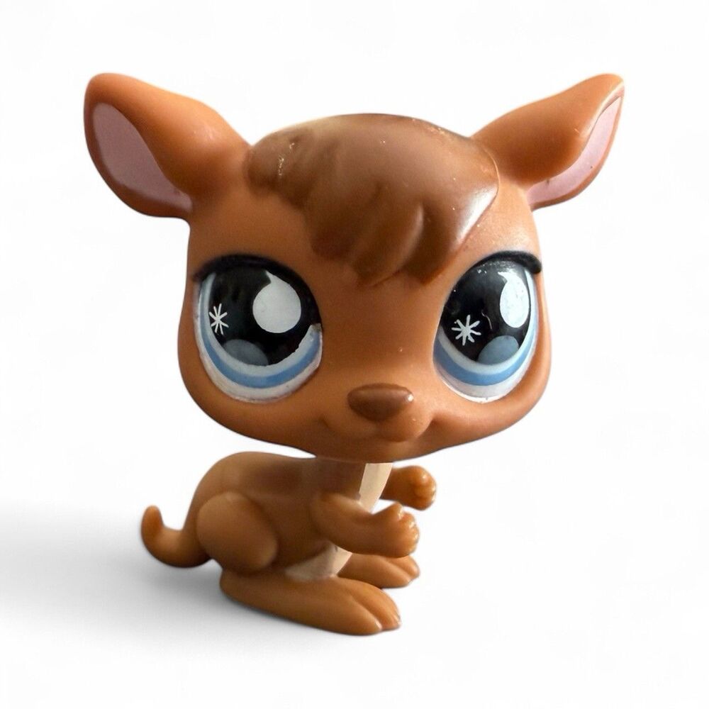 Littlest Pet Shop 682 LPS Authentic Brown Kangaroo Blue Note Eyes